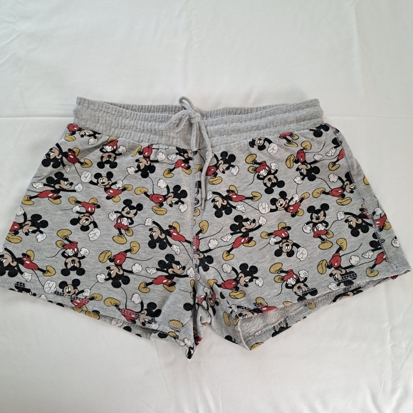 Disney Mickey Mouse Patterned Gray Women's Shorts - Picture 1 of 5